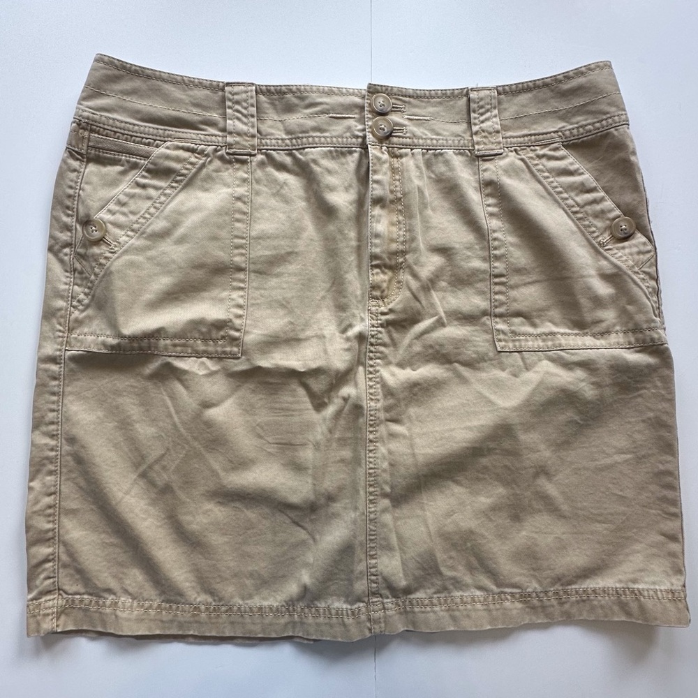 Eddie Bauer Tan Khaki Pencil Utility‎ Chino Skirt Women’s 16 Length 20”